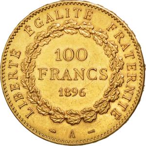 France / One Hundred Francs 1896 - reverse photo