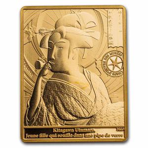 France / Gold Quarter Ounce 2023 Masterpieces of Museums - Kitagawa - reverse photo
