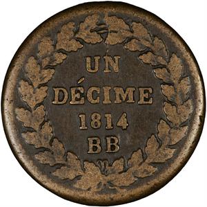 France, First Empire / Decime 1814 - reverse photo