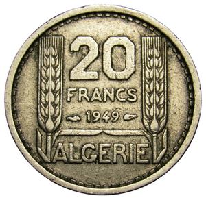 Algeria, French / Twenty Francs 1949 - obverse photo