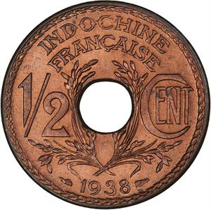 French Indochina / Half Cent 1938 - reverse photo
