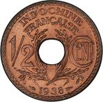 Half Cent 1938: Photo Coin, French Indochina, Half Cent 1938 / thumbnail