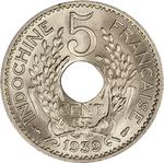 Five Centimes 1939: Photo Coin, French Indochina, Five Centimes 1939 / thumbnail