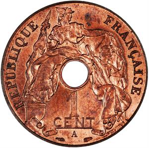 French Indochina / One Cent 1939 - obverse photo