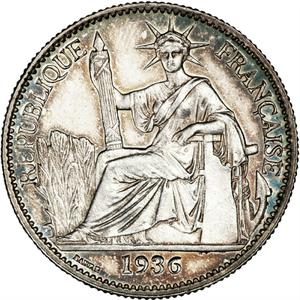 French Indochina / Fifty Cents 1936 - obverse photo