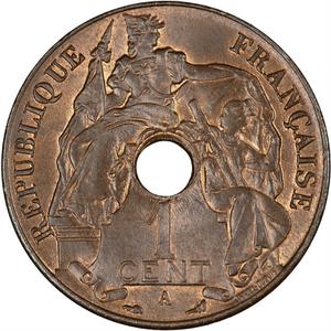 French Indochina / One Cent 1919 - obverse photo