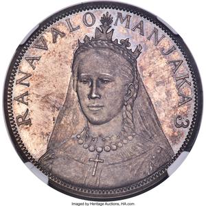 Madagascar, French / Five Francs 1895 Cross - obverse photo