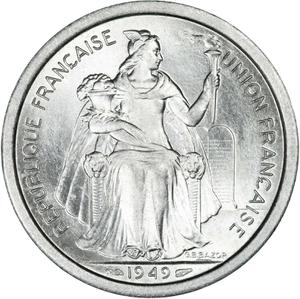 French Polynesia / Two Francs 1949 - obverse photo
