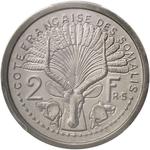 French Somaliland / Two Francs 1948 Essai / Aluminium - reverse photo