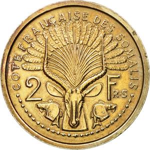 French Somaliland / Two Francs 1948 Essai - reverse photo