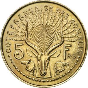 French Somaliland / Five Francs 1948 Essai - reverse photo