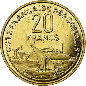 French Somaliland / Twenty Francs 1952 Essai - reverse photo