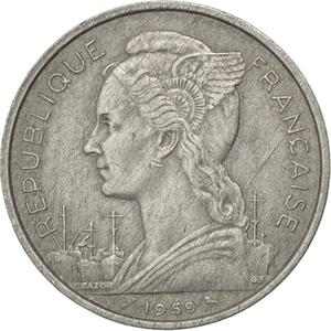 French Somaliland / Five Francs 1959 - obverse photo