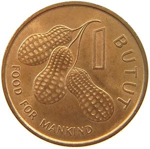 Gambia / One Butut 1974 - reverse photo