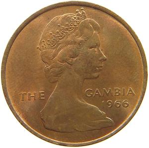 Gambia / One Penny 1966 - obverse photo