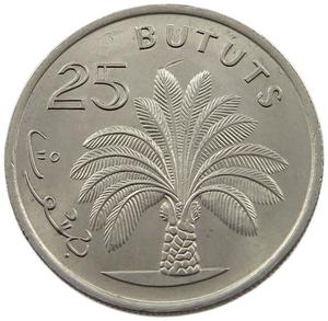 Gambia / Twenty-five Bututs 1971 - reverse photo