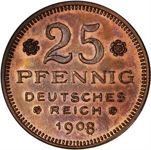 German Empire / Twenty-five Pfenning 1908 Pattern - reverse photo