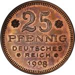 Twenty-five Pfenning 1908 Pattern: Photo Coin, German Empire, Twenty-five Pfenning 1908 Pattern / thumbnail