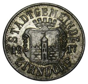 German Empire / Notgeld Ten Pfennig 1917 Zirndorf - reverse photo