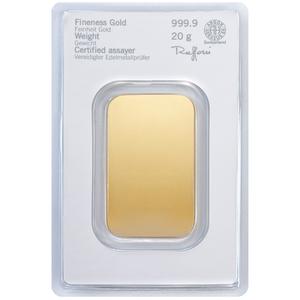 Germany / Gold Twenty Grams Bar - Heraeus - reverse photo