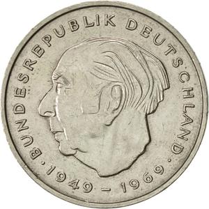 Germany / Two Marks 1975 Theodor Heuss - obverse photo