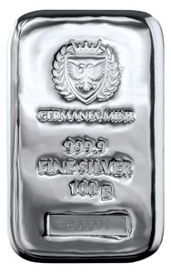 Germany / Silver One Hundred Grams 2021 Germania Mint Cast Bar - reverse photo