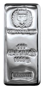 Germany / Silver Kilo 2021 Germania Mint Cast Bar - reverse photo
