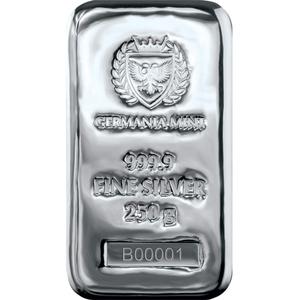 Germany / Silver Quarter Kilo - Germania Mint Cast Bar - reverse photo
