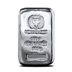 Germany / Silver One Hundred Grams Bar - Germania Mint, Cast - reverse photo