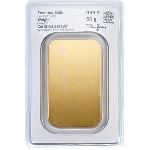 Germany / Gold Fifty Grams Bar - Heraeus - reverse photo