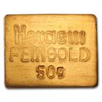 Gold Fifty Grams Bar - Heraeus, Stamped: Photo Coin, Germany, Gold Fifty Grams Bar - Heraeus, Stamped / thumbnail