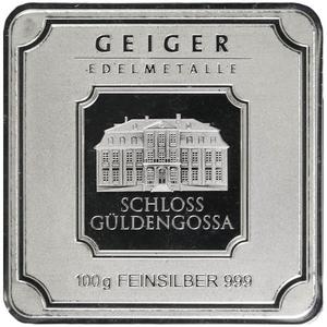 Germany / Silver One Hundred Grams Bar - Geiger, Square - reverse photo
