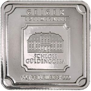 Germany / Silver Ten Grams Bar - Geiger, Square - reverse photo