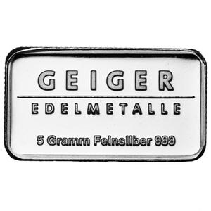 Germany / Silver Five Grams Bar - Geiger - reverse photo
