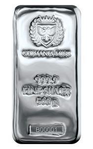 Germany / Silver Half Kilo 2021 Germania Mint Cast Bar - reverse photo