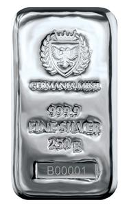 Germany / Silver Quarter Kilo 2021 Germania Mint Cast Bar - reverse photo