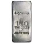 Silver One Hundred Ounces Bar - Heraeus, Cast: Photo Coin, Germany, Silver One Hundred Ounces Bar - Heraeus, Cast / thumbnail