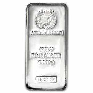 Germany / Silver Kilo - Germania Mint Cast Bar - reverse photo