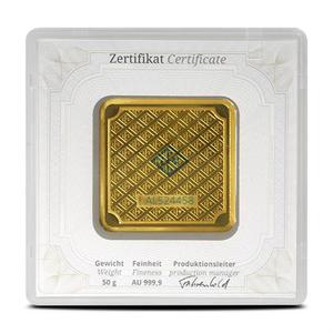 Germany / Gold Fifty Grams Bar - Geiger, Square - obverse photo
