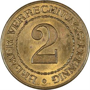 Germany / Notgeld Two Pfennig 1924 Bremen - reverse photo