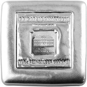 Germany / Silver Ten Ounces - Geiger Square Cast Bar - reverse photo