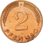 Germany / Two Pfennigs 1990 - reverse photo