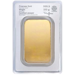 Germany / Gold One Hundred Grams Bar - Heraeus - reverse photo