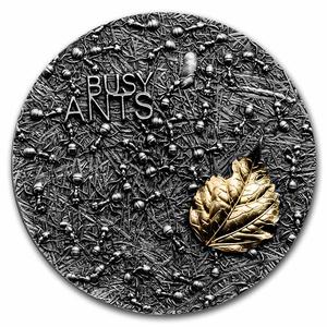 Ghana / Silver Two Ounces 2022 Busy Ants - reverse photo