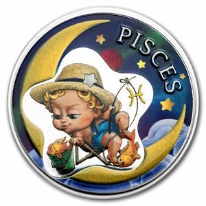 Ghana / Silver Half Ounce 2022 Baby Zodiac - Pisces - reverse photo