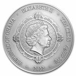 Silver Fifty Grams 2022 Tiger and Dragon: Photo Coin, Ghana, Silver Fifty Grams 2022 Tiger and Dragon / thumbnail