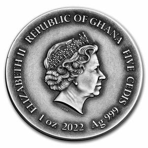 Ghana / Silver Ounce 2022 Three Wise Monkeys - obverse photo