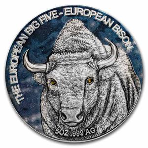 Ghana / Silver Five Ounces 2022 Bison - reverse photo