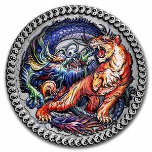 Ghana / Silver Fifty Grams 2022 Tiger and Dragon - reverse photo