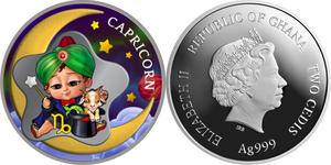 Ghana / Silver Half Ounce 2022 Baby Zodiac - Capricorn - reverse photo